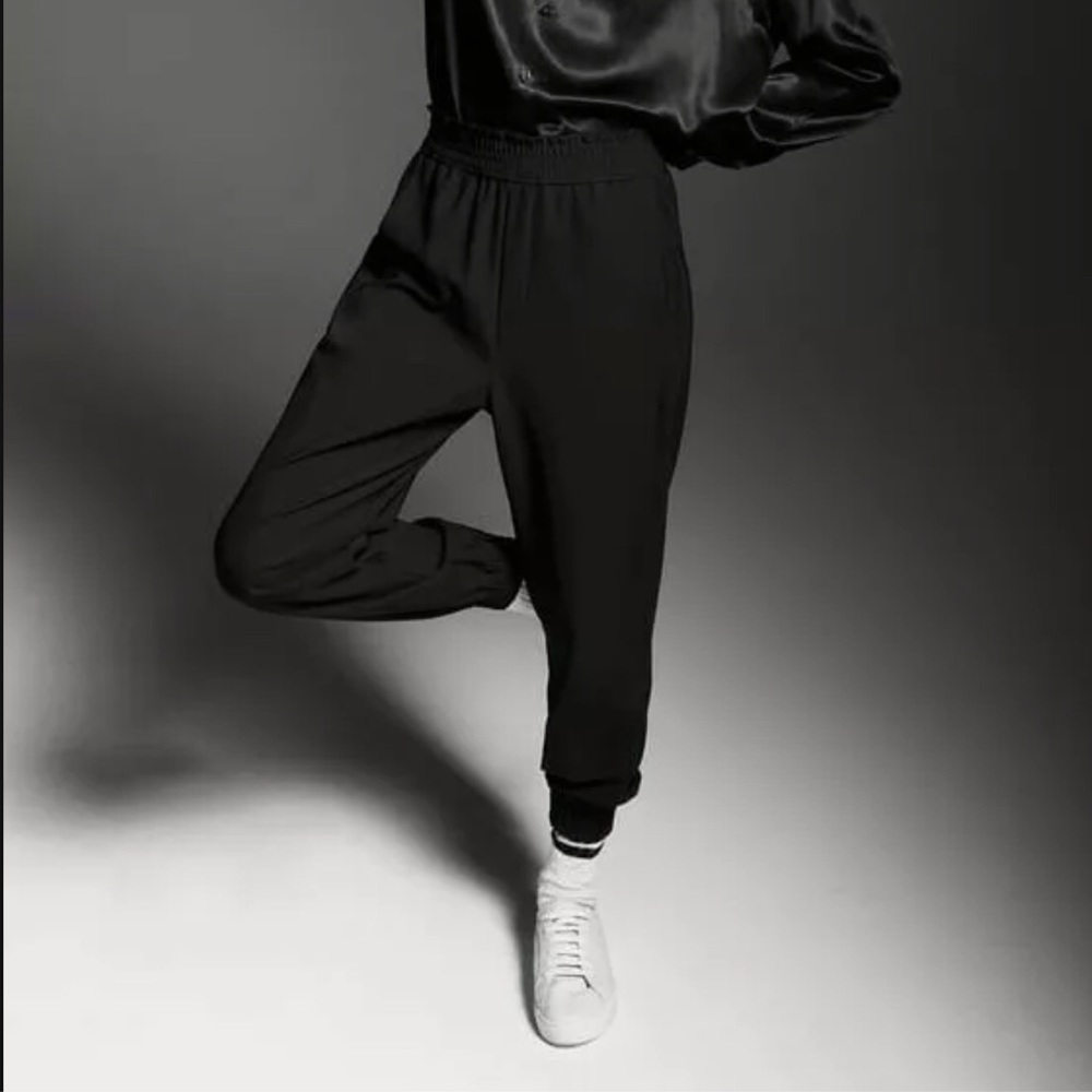 Zara Nylon Woven Technical Joggers - Women Black Size Small